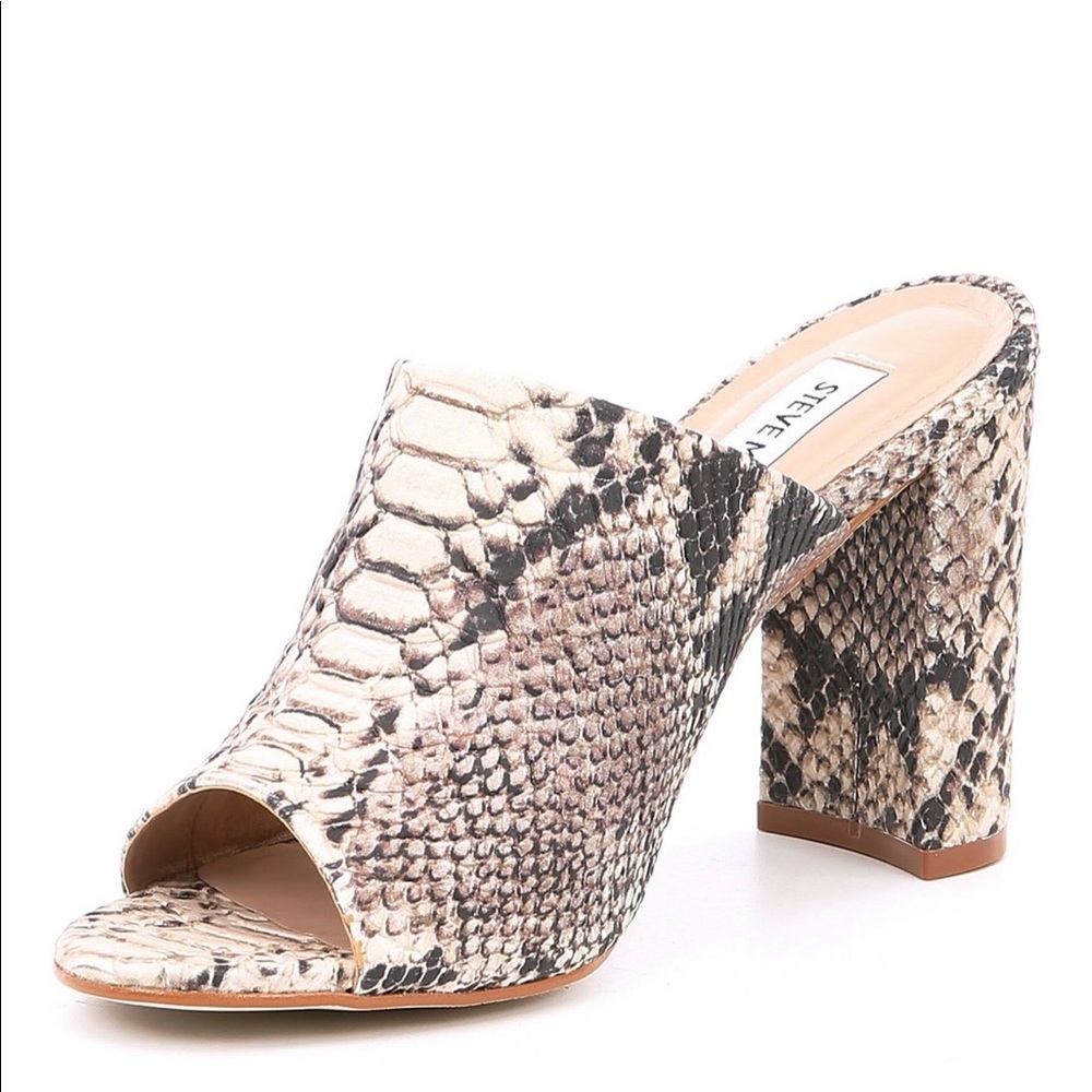 Steve Madden Esmeralda Snake sandal heel shoe gray black shoe size 6.5 - Picture 2 of 8